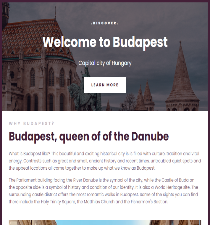 budapest landing page preview