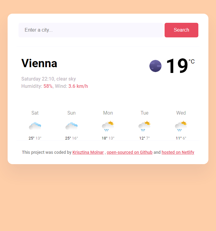 weather app preview